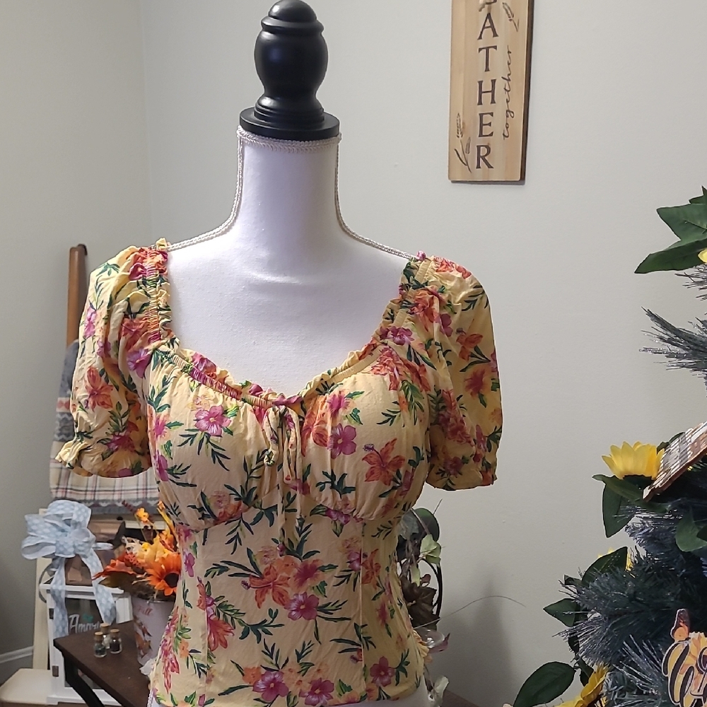 Floral Yellow Women's Top